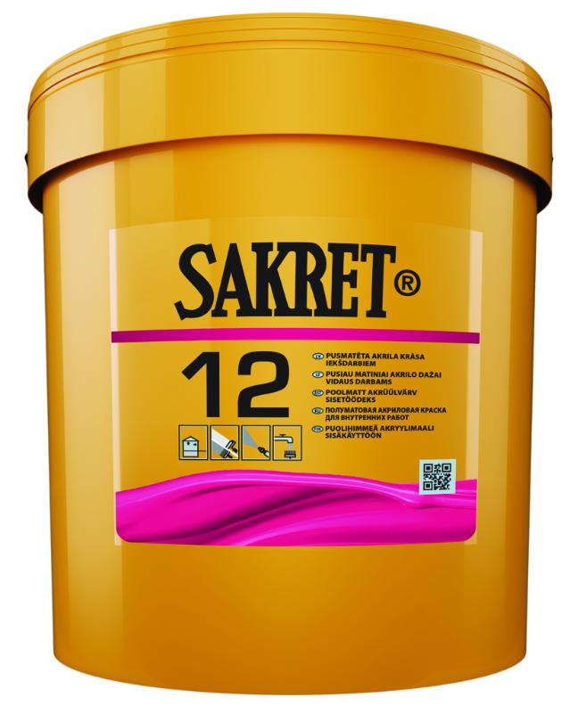 Sakret krāsa 12 A bāze 0,9L